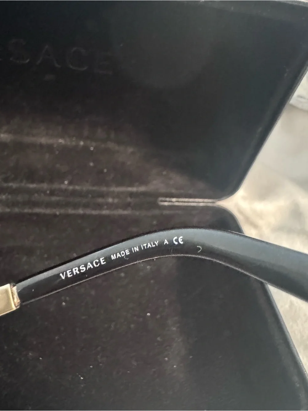 Versace Women’s Blue Shield Sunglasses with Medusa Accents